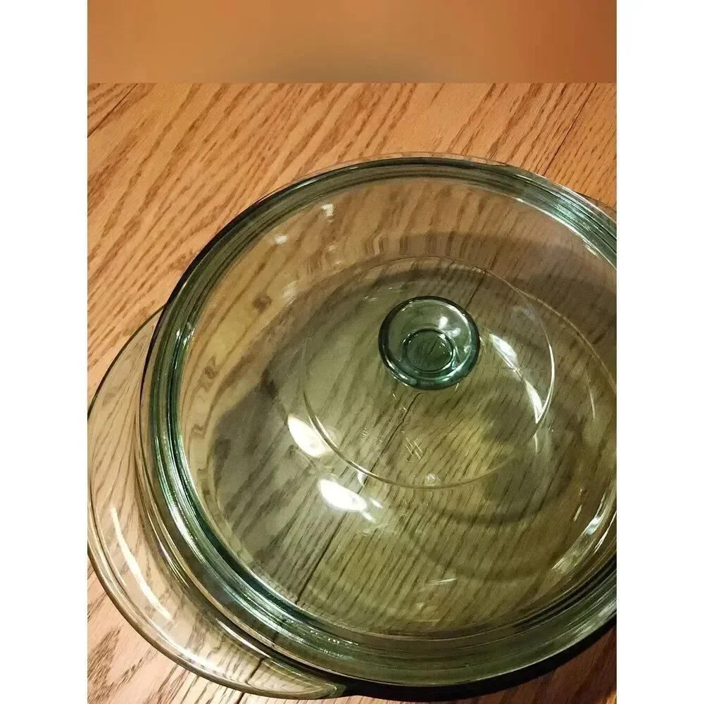 Anchor Hocking Green Glass Round Casserole Dish with Lid - 2 Qt, 2 L
